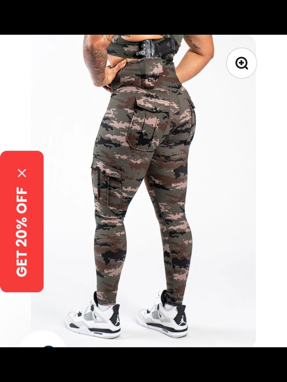 CONCEAL and CARRY High-Waist Camo Cargo Leggings - Olive Multi